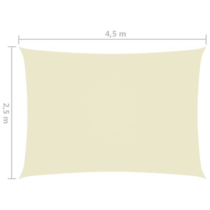 Voile de parasol Tissu Oxford rectangulaire 2,5x4,5 m Crème - Photo n°6