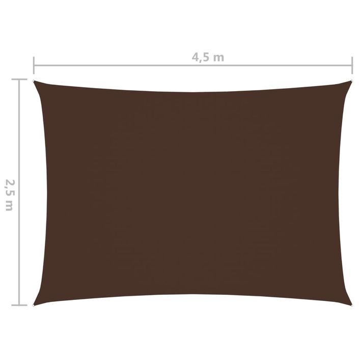 Voile de parasol Tissu Oxford rectangulaire 2,5x4,5 m Marron - Photo n°6