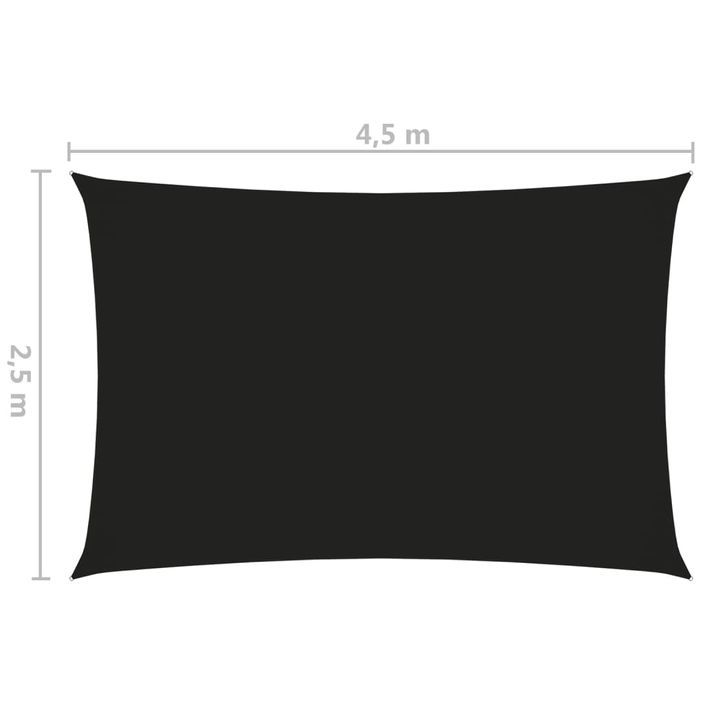 Voile de parasol Tissu Oxford rectangulaire 2,5x4,5 m Noir - Photo n°6