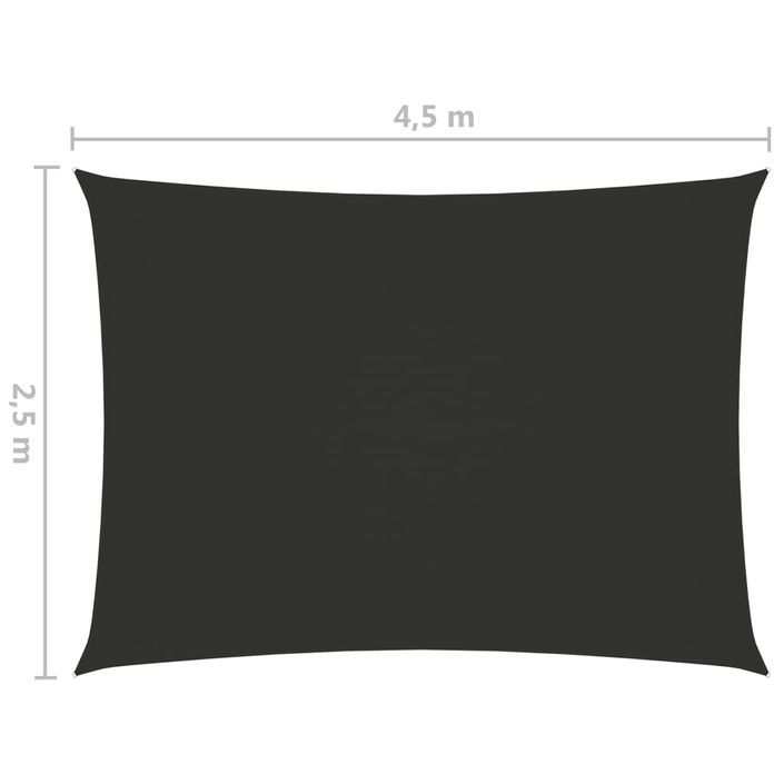 Voile de parasol Tissu Oxford rectangulaire 2,5x4,5m Anthracite - Photo n°6