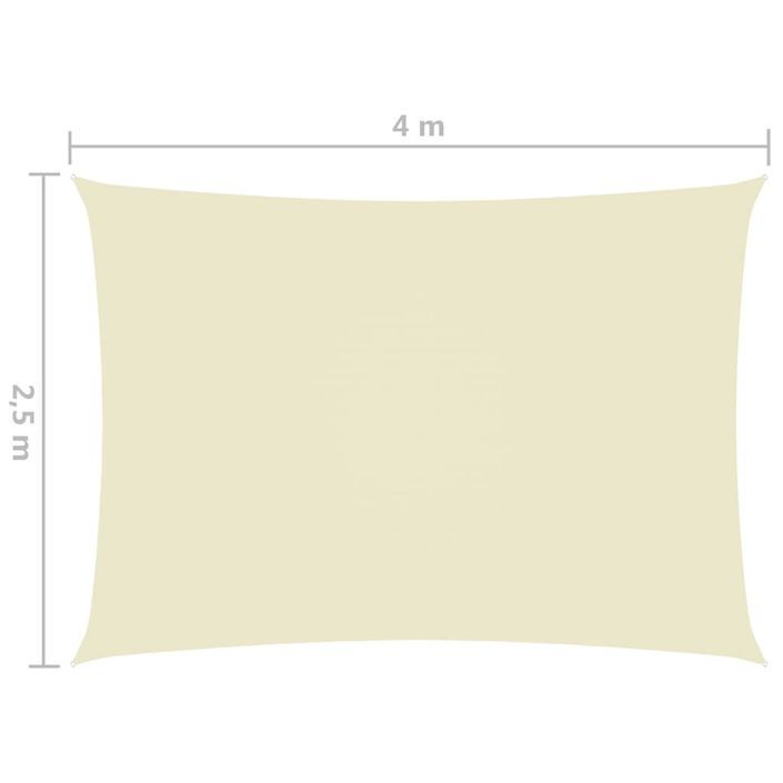 Voile de parasol Tissu Oxford rectangulaire 2,5x4 m Crème - Photo n°6