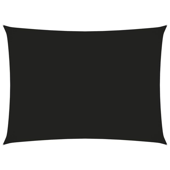 Voile de parasol Tissu Oxford rectangulaire 2,5x4 m Noir - Photo n°1