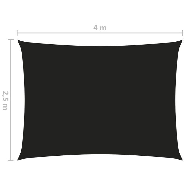 Voile de parasol Tissu Oxford rectangulaire 2,5x4 m Noir - Photo n°6