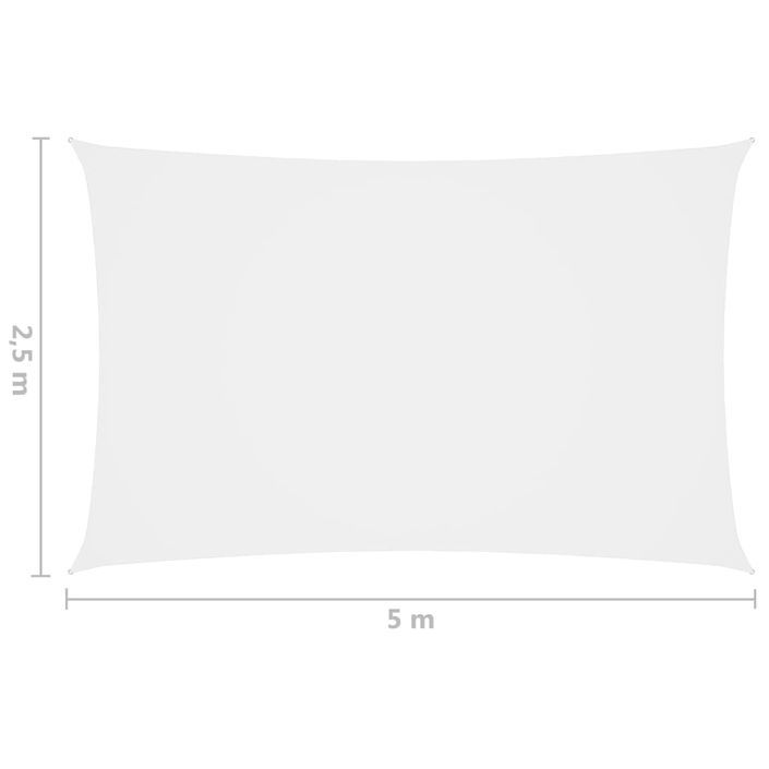 Voile de parasol Tissu Oxford rectangulaire 2,5x5 m Blanc - Photo n°6