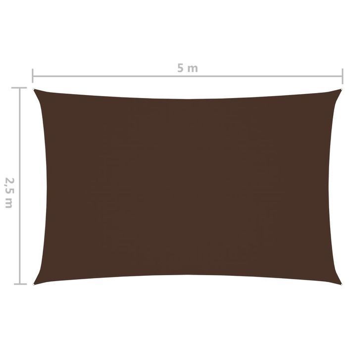 Voile de parasol Tissu Oxford rectangulaire 2,5x5 m Marron - Photo n°6