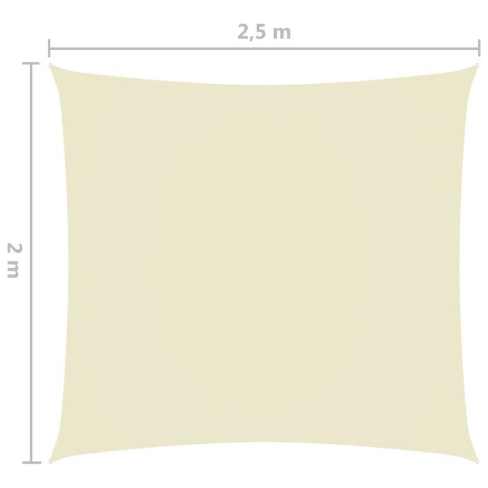 Voile de parasol Tissu Oxford rectangulaire 2x2,5 m Crème - Photo n°6