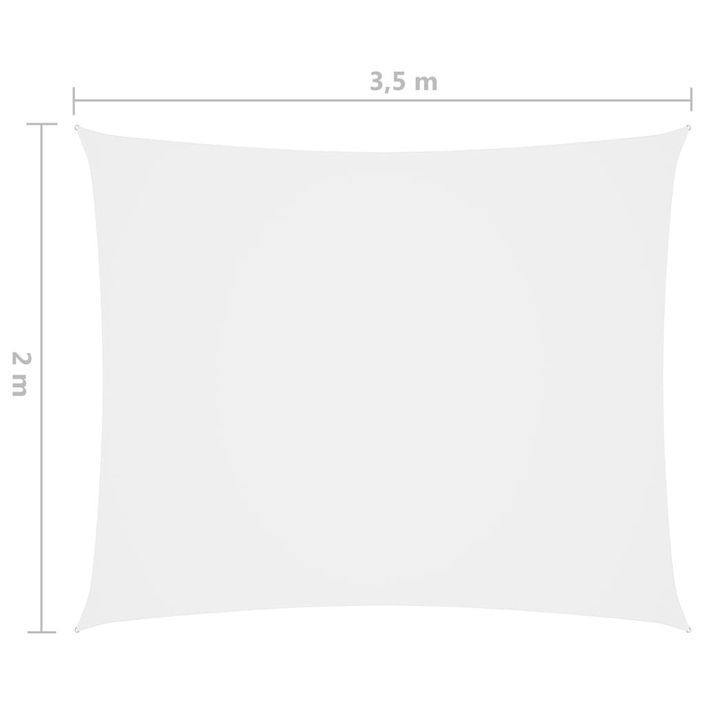 Voile de parasol Tissu Oxford rectangulaire 2x3,5 m Blanc - Photo n°6