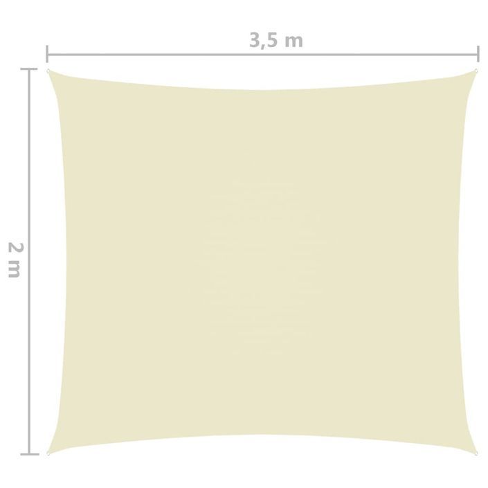 Voile de parasol Tissu Oxford rectangulaire 2x3,5 m Crème - Photo n°6