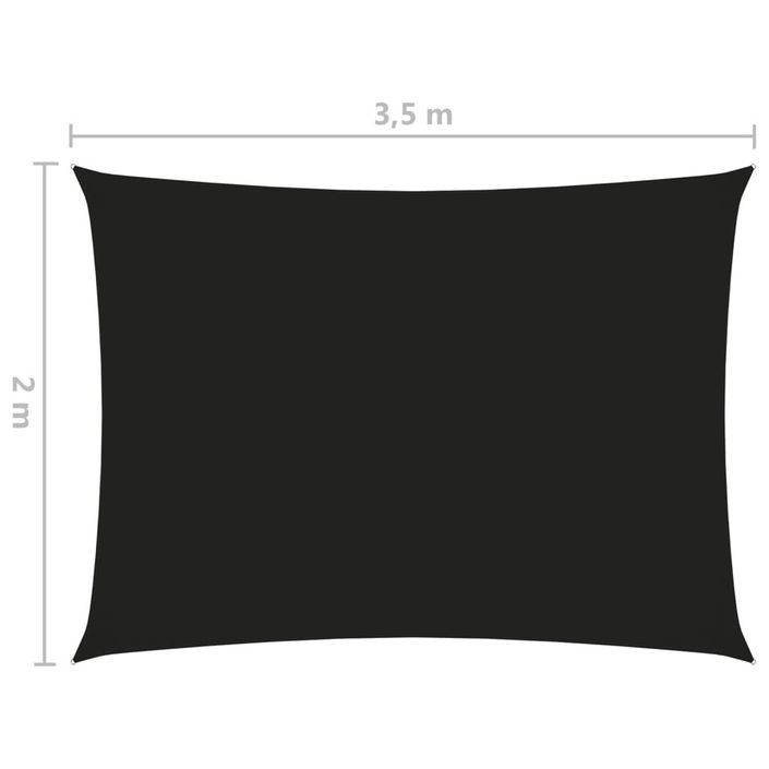 Voile de parasol Tissu Oxford rectangulaire 2x3,5 m Noir - Photo n°6