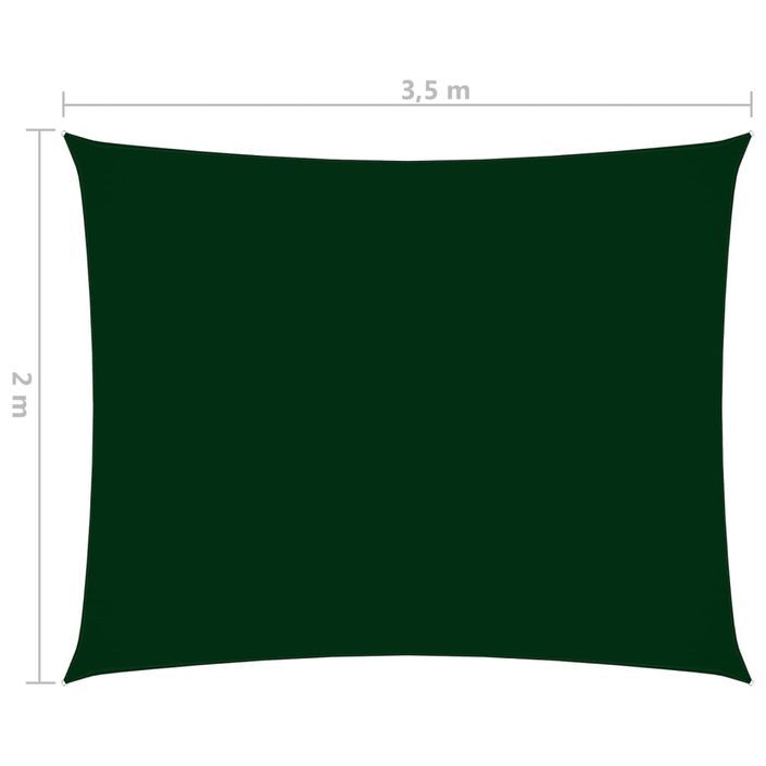 Voile de parasol Tissu Oxford rectangulaire 2x3,5 m Vert foncé - Photo n°6