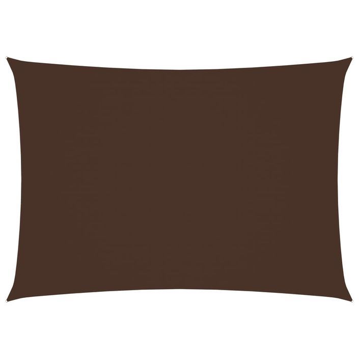 Voile de parasol Tissu Oxford rectangulaire 2x3 m Marron - Photo n°1