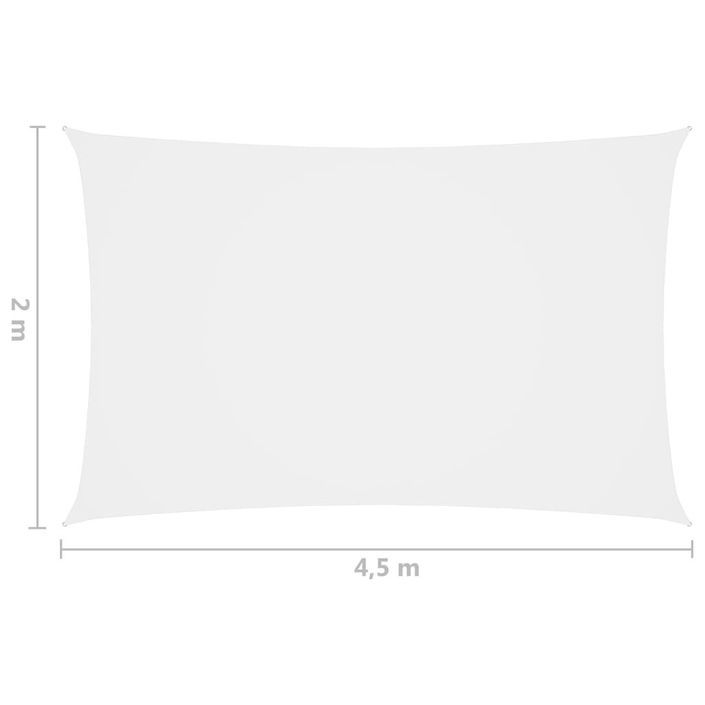 Voile de parasol Tissu Oxford rectangulaire 2x4,5 m Blanc - Photo n°6