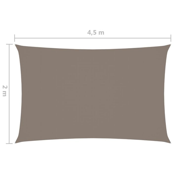 Voile de parasol Tissu Oxford rectangulaire 2x4,5 m Taupe - Photo n°6