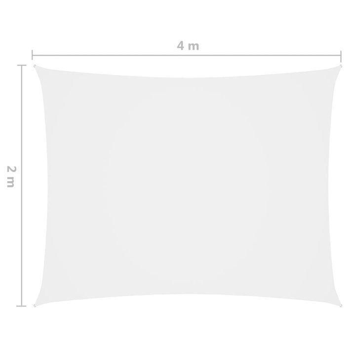 Voile de parasol Tissu Oxford rectangulaire 2x4 m Blanc - Photo n°6