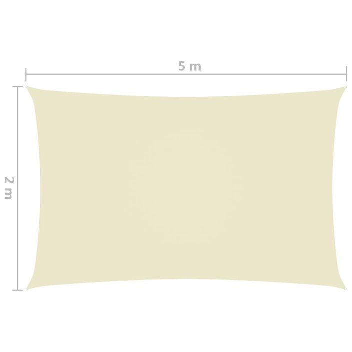 Voile de parasol Tissu Oxford rectangulaire 2x5 m Crème - Photo n°6