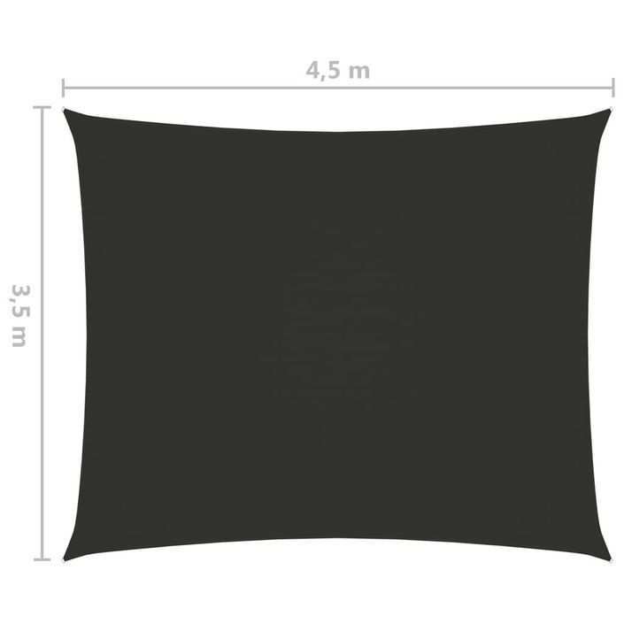 Voile de parasol Tissu Oxford rectangulaire 3,5x4,5m Anthracite - Photo n°6