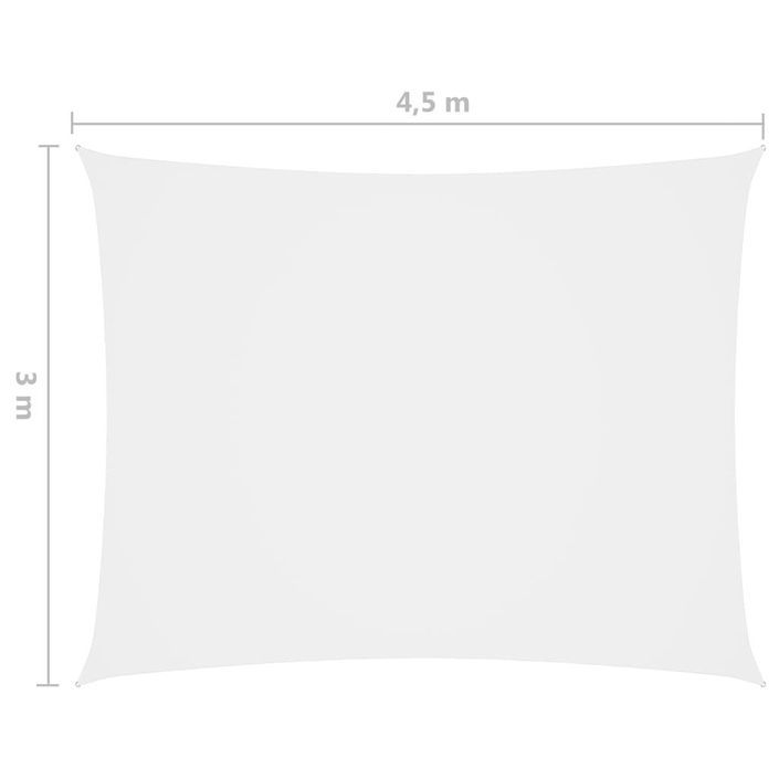 Voile de parasol Tissu Oxford rectangulaire 3x4,5 m Blanc - Photo n°6