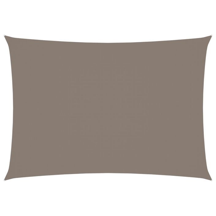 Voile de parasol Tissu Oxford rectangulaire 3x4 m Taupe - Photo n°1