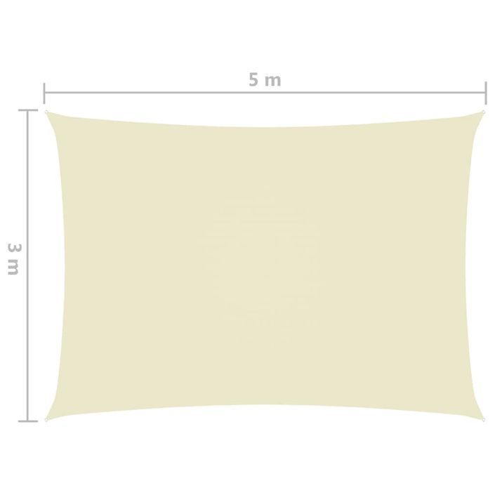 Voile de parasol Tissu Oxford rectangulaire 3x5 m Crème - Photo n°6