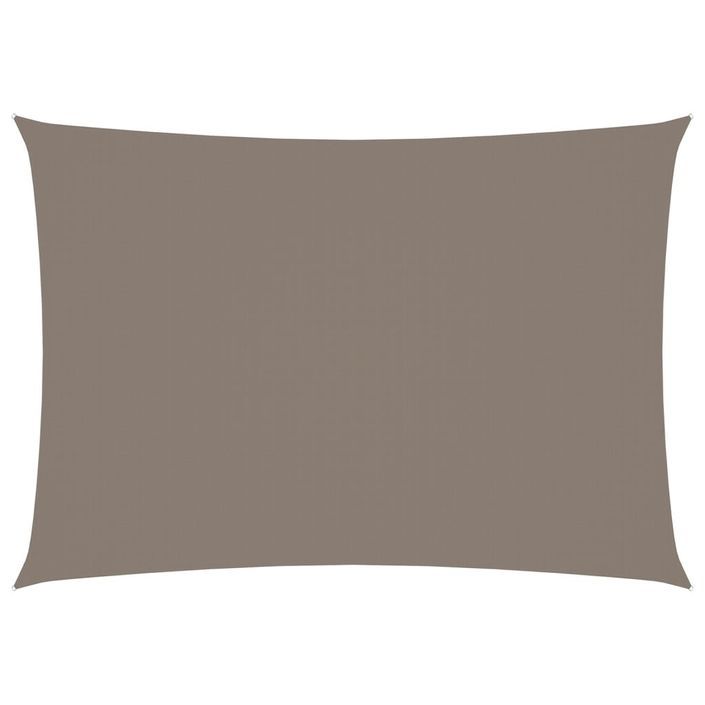 Voile de parasol Tissu Oxford rectangulaire 3x5 m Taupe - Photo n°1