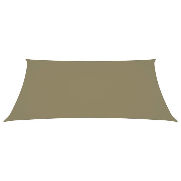 Voile de parasol Tissu Oxford rectangulaire 4x5 m Beige - Photo n°3