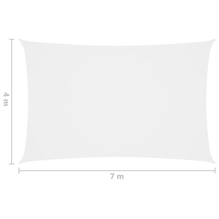 Voile de parasol Tissu Oxford rectangulaire 4x7 m Blanc - Photo n°6