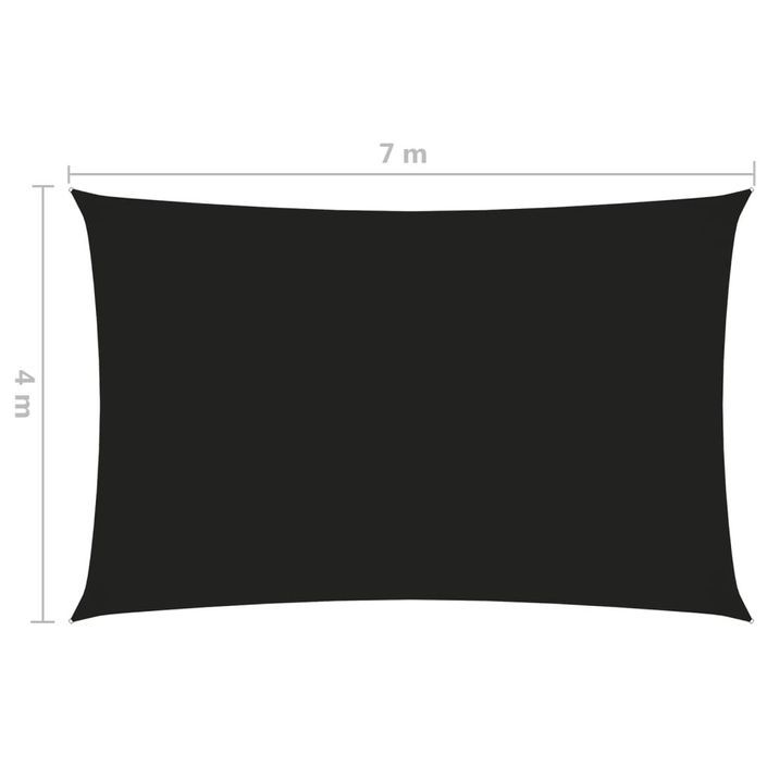 Voile de parasol Tissu Oxford rectangulaire 4x7 m Noir - Photo n°6