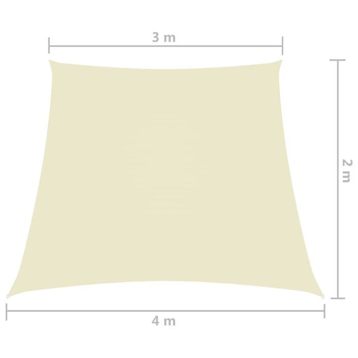 Voile de parasol Tissu Oxford trapèze 3/4x2 m Crème - Photo n°6