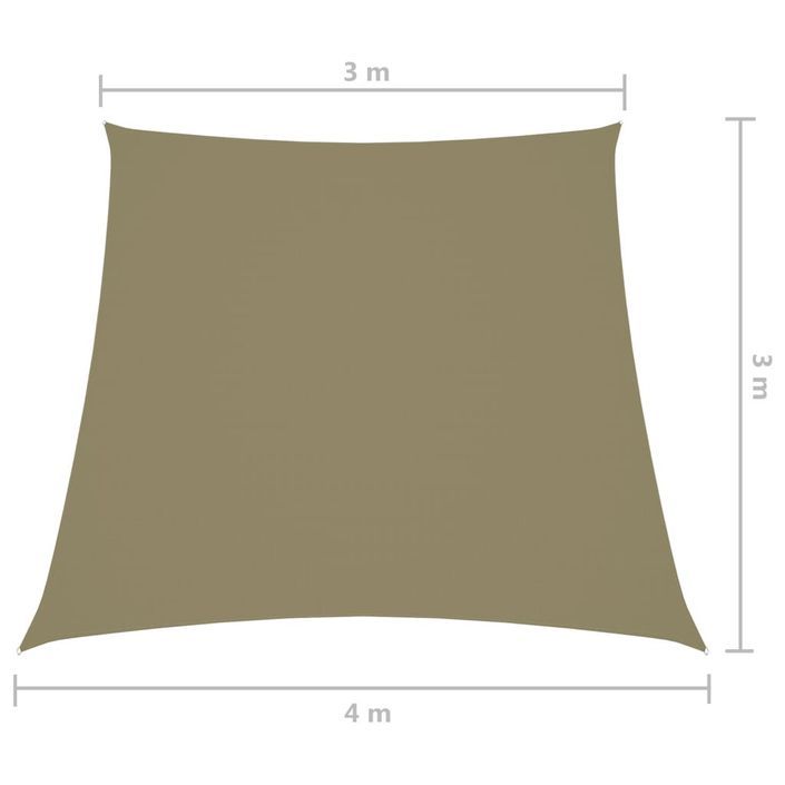 Voile de parasol Tissu Oxford trapèze 3/4x3 m Beige - Photo n°6