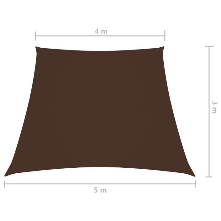 Voile de parasol Tissu Oxford trapèze 4/5x3 m Marron - Photo n°6