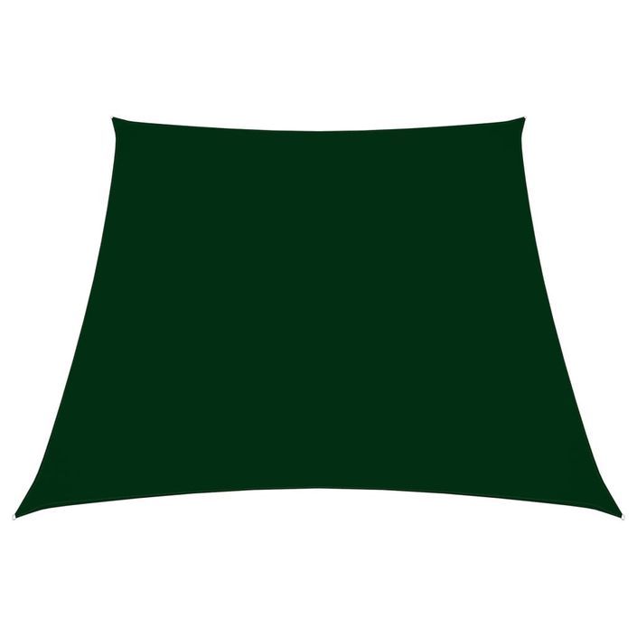 Voile de parasol Tissu Oxford trapèze 4/5x3 m Vert foncé - Photo n°1