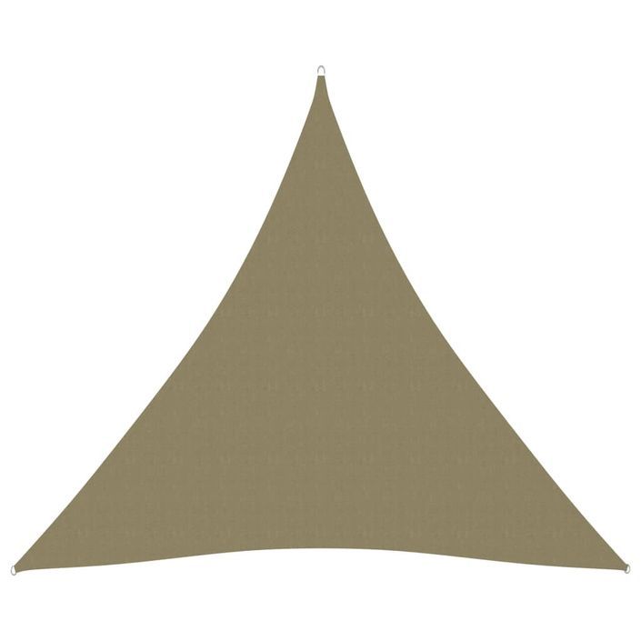 Voile de parasol Tissu Oxford triangulaire 3x3x3 m Beige - Photo n°1