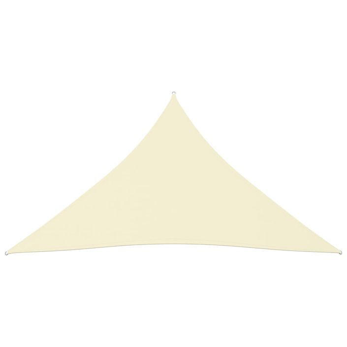 Voile de parasol Tissu Oxford triangulaire 3x3x3 m Crème - Photo n°3