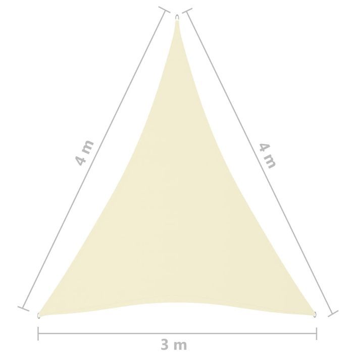 Voile de parasol Tissu Oxford triangulaire 3x4x4 m Crème - Photo n°6