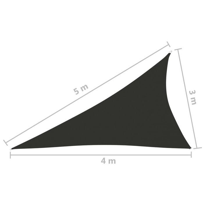 Voile de parasol Tissu Oxford triangulaire 3x4x5 m Anthracite - Photo n°6