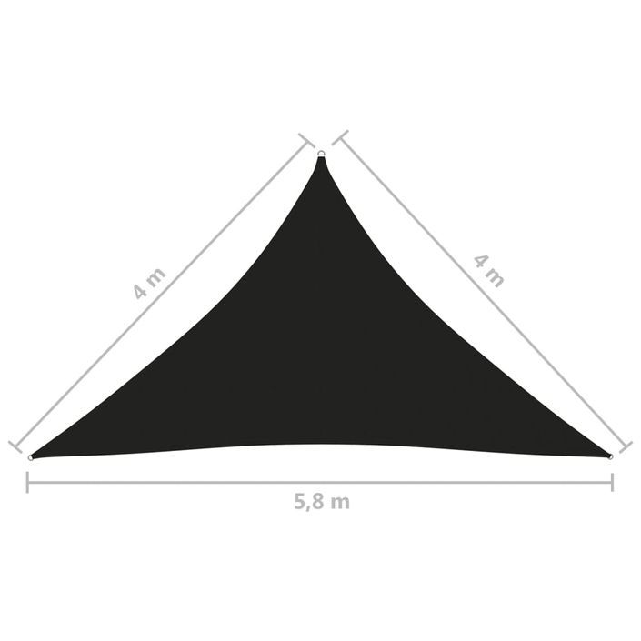 Voile de parasol Tissu Oxford triangulaire 4x4x5,8 m Noir - Photo n°6