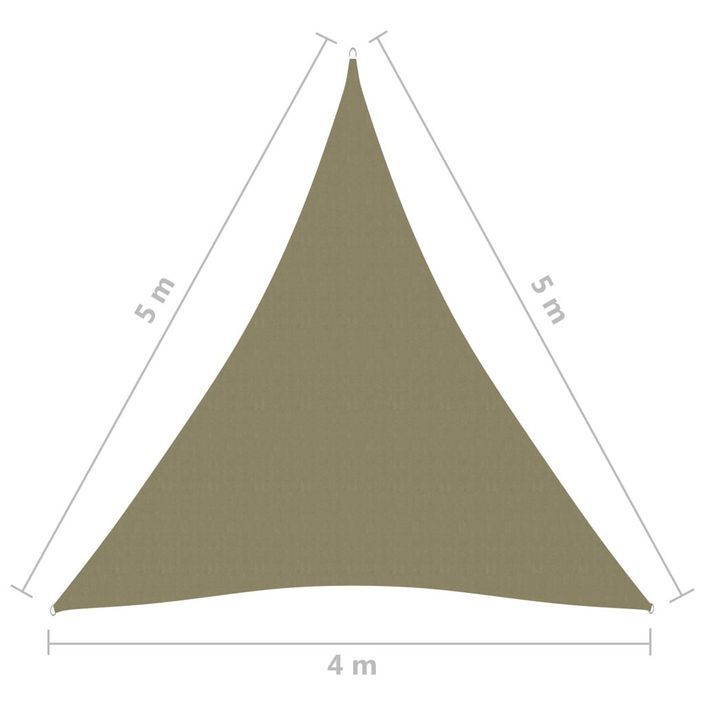 Voile de parasol Tissu Oxford triangulaire 4x5x5 m Beige - Photo n°6