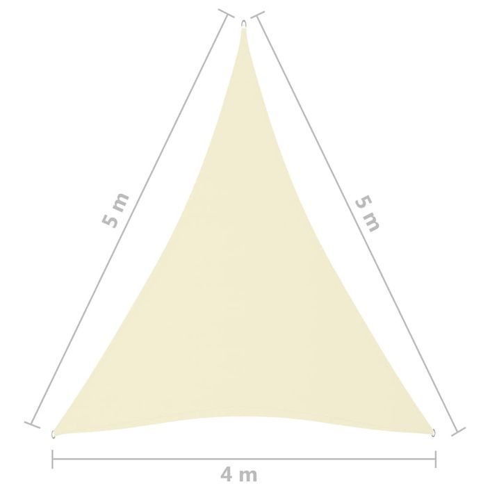 Voile de parasol Tissu Oxford triangulaire 4x5x5 m Crème - Photo n°6