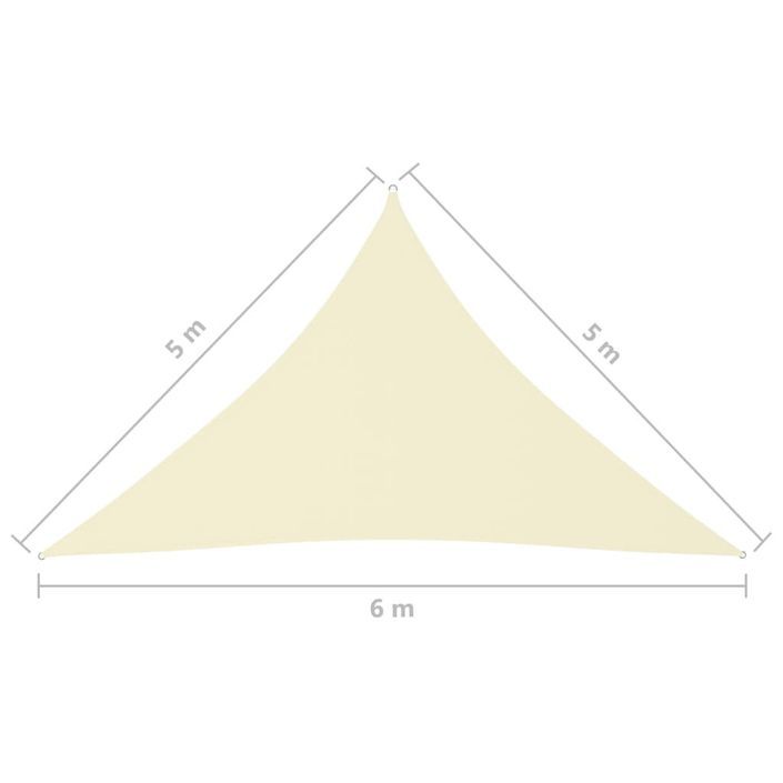 Voile de parasol Tissu Oxford triangulaire 5x5x6 m Crème - Photo n°6