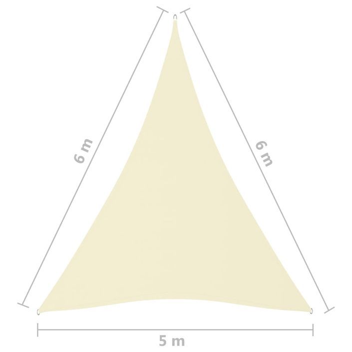 Voile de parasol Tissu Oxford triangulaire 5x6x6 m Crème - Photo n°6