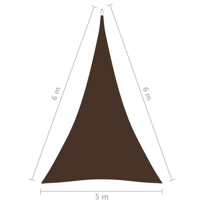 Voile de parasol Tissu Oxford triangulaire 5x6x6 m Marron - Photo n°6