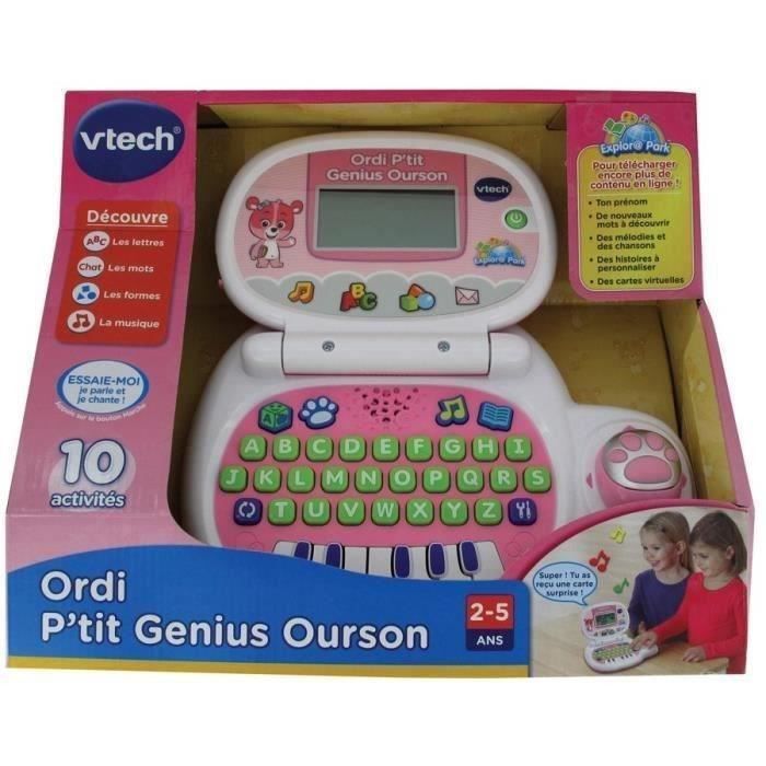 VTECH - Ordi P'tit Genius Ourson Rose - Ordinateur Éducatif Enfant - Photo n°5