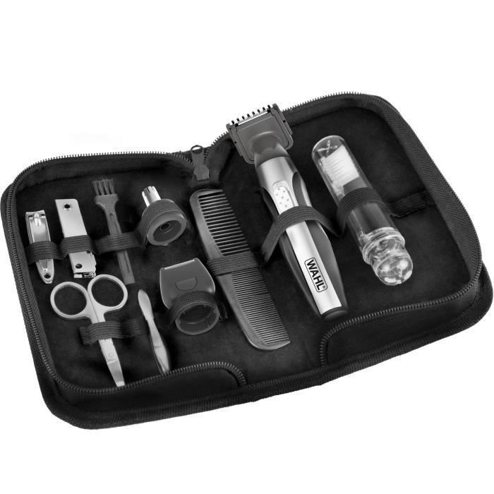 WAHL 05604-616 - Deluxe Travel Kit - Tondeuse de précision batterie lithium-ion et trousse de toilette - Tete rotative - Peigne - Photo n°1