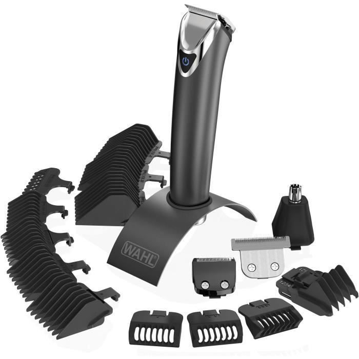 WAHL Tondeuse multifonction Stainless Steel Advanced 09864-016 - Tondeuse Lithium Ion made in EU - 4 tetes de coupe incluses - Photo n°1