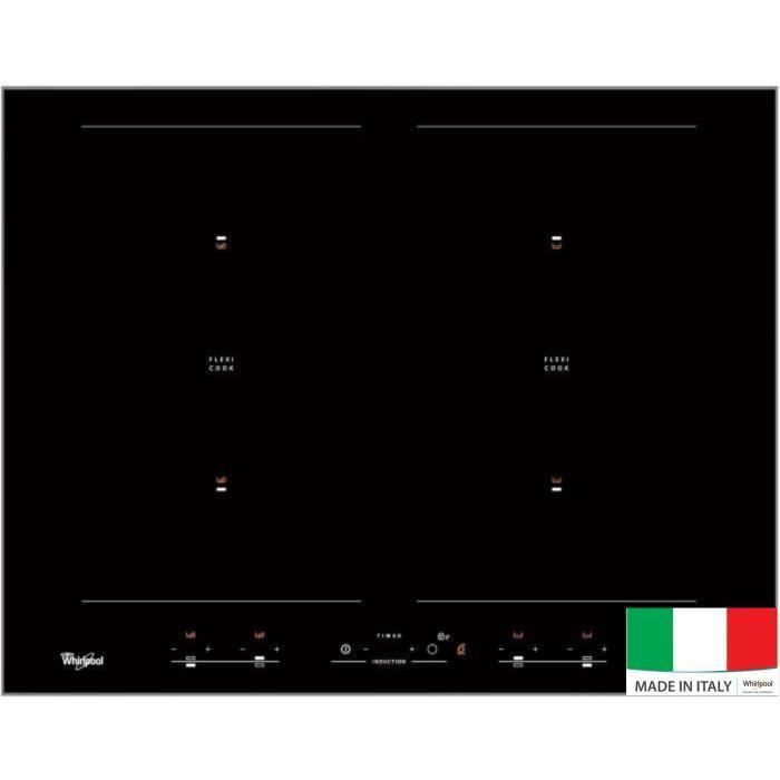 WHIRLPOOL ACM 829 NE - Table de cuisson induction - 4 zones - 7200 W - L 58 x P 51 cm - Revetement verre - Noir - Photo n°1