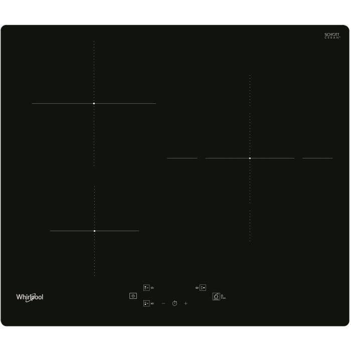 Whirlpool WSQ116NE table de cuisson induction - 4 foyers - 7200W - L 5,4 cm x P51 cm - verre - noire - Photo n°1