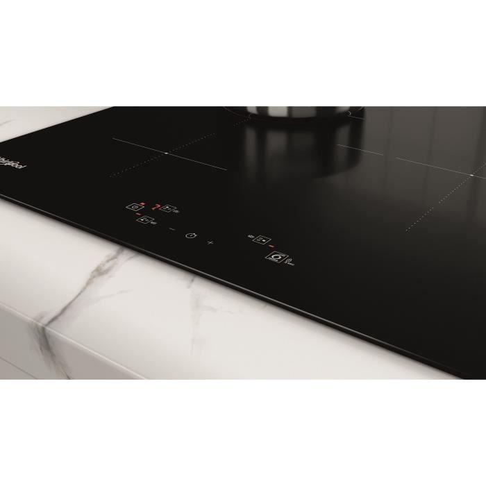 Whirlpool WSQ116NE table de cuisson induction - 4 foyers - 7200W - L 5,4 cm x P51 cm - verre - noire - Photo n°2