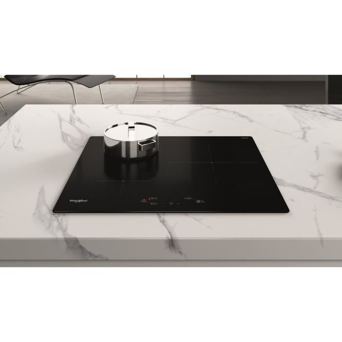 Whirlpool WSQ116NE table de cuisson induction - 4 foyers - 7200W - L 5,4 cm x P51 cm - verre - noire - Photo n°4