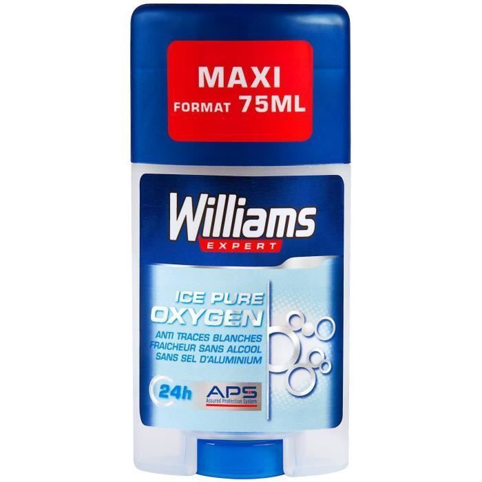 WILLIAMS Lot de 6 Déodorants Homme Stick Peaux Sensibles Anti Traces blanches - 75ml - Photo n°1