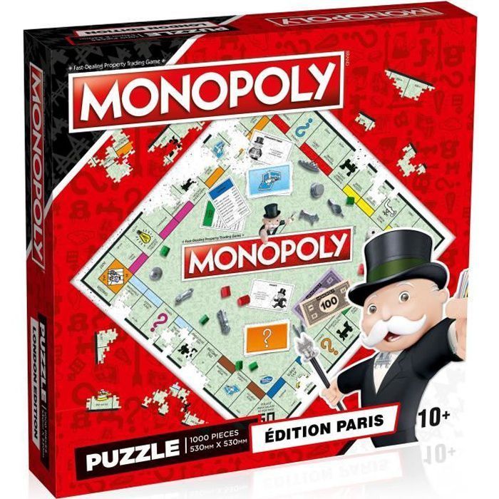 WINNING MOVES Puzzle Monopoly Classique Paris 1000 pieces - Photo n°1